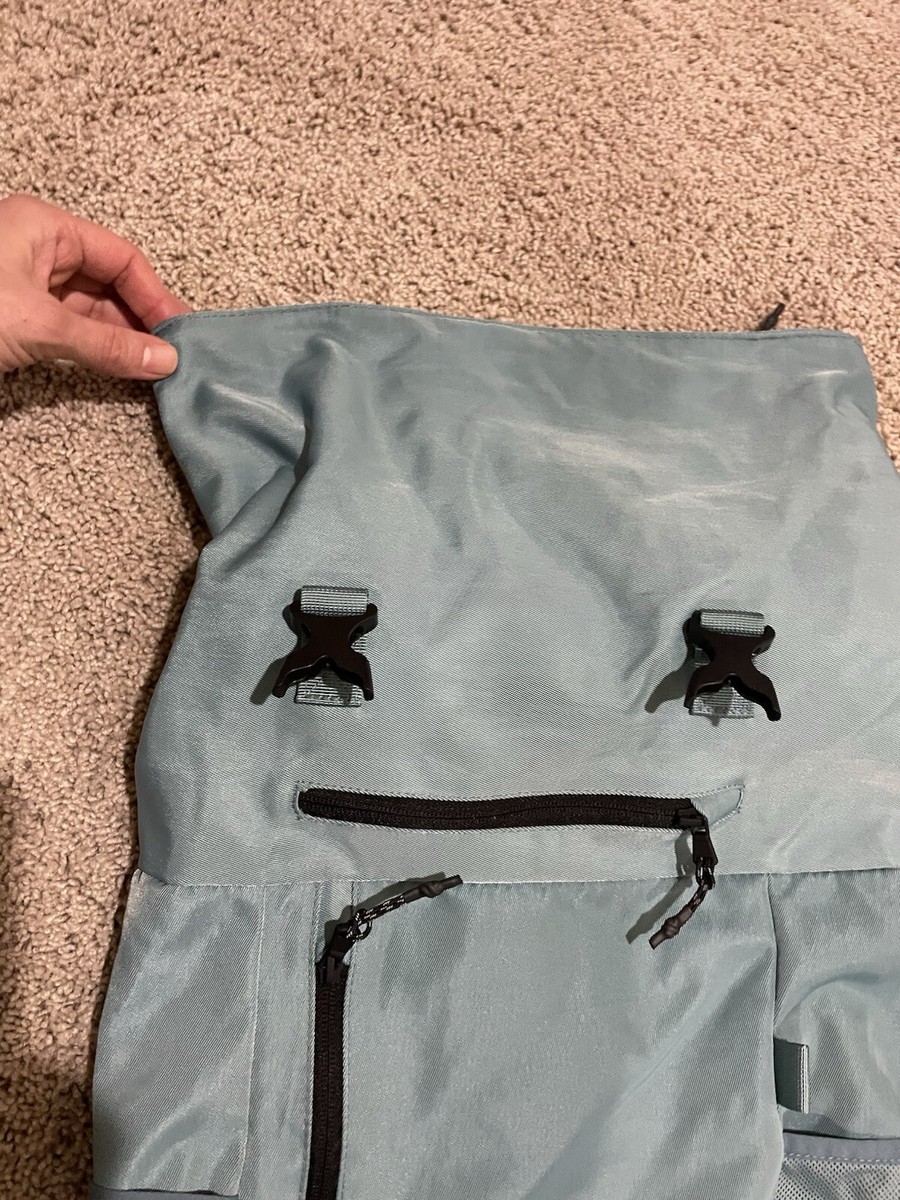 Fabletics Teal Nylon Roll Top Backpack The Only sports bag Fabletics Teal Nylon Roll Top Backpack The Only sports bag  main image 3