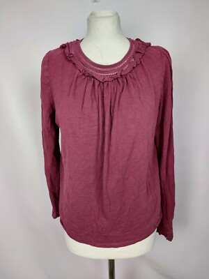EK4828 Damen Langarm Shirt Oberteil von Boden, bordeaux, Gr. M