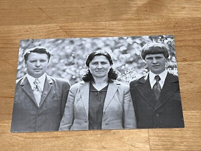 1970s Soviet people Family Boy Young woman Brother and sister Vintage photo