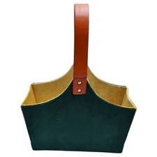 Bottle Green & Cream Velvet Handcrafted Foldable MDF Basket – Premium Gifting