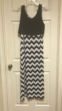 Rue 21 Black White Sleeveless Chevron Print Dress XL