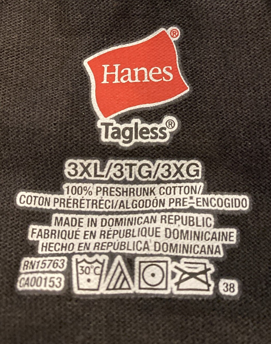 専用ページ162 Men's Hanes Tagless T-shirt Size 3XL 3TG 3XG Black Crew Neck New