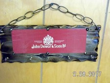 Handmade John Dewar & Sons Ltd. Rustic Wooden Hanging Bar Sign/Keyholder 2017