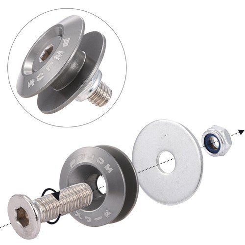 4x Auto Auto Stoßstange Schnellverschluss CNC Billet Aluminium Titan Kit - Bild 8 von 11