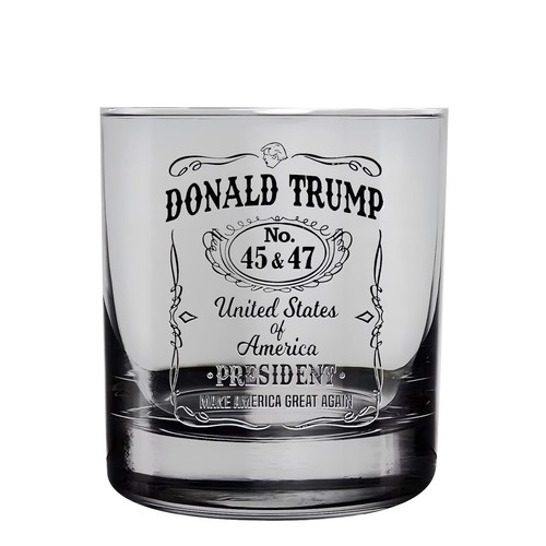 Bicchiere da whisky 2025 inciso Trump President n.45&47 Make America Great Again - Foto 12 di 13