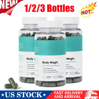 1-3 Packs Body Magic Chlorophyll Pills For Underarms Breath Body Odor Removal