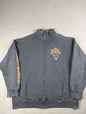 Harley Davidson Sweatshirt Men s XL Gray Full Zip Boston Massachusetts Y2k