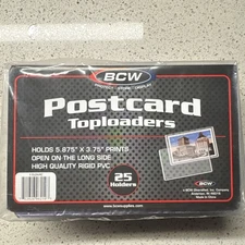 (25) BCW Regular Size Postcard Toploaders Topload 5.87x3.75 Rigid Archival Safe