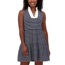 Nautica Jeans Women's Plus Size XXL Tiered Navy Ivory Nautical Sundress NWT