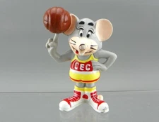 Vintage 1986 Showbiz Pizza Time Chuck E Cheese 2.5" PVC Basketball Mouse Figure