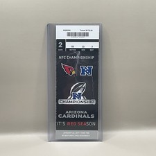 Arizona Cardinals 2016 NFC Championship Ticket Stub Mint + Toploader