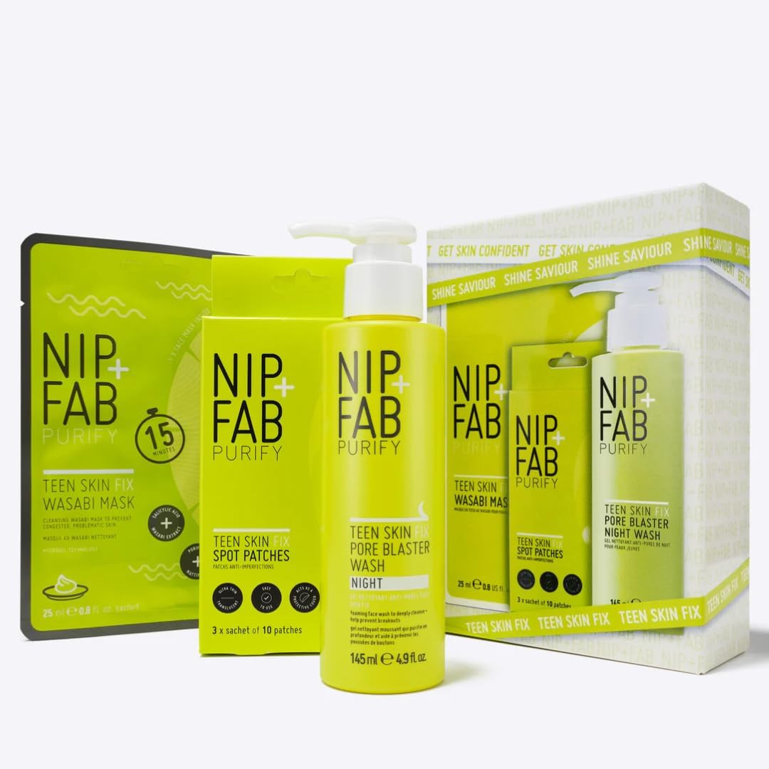 Nip + Fab Teen Skin Kit – 3-Step Full Size Skincare Set for Teen Skin – Includes