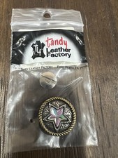 Tandy Leather 3/4  Round AB Star concho 7787-10 Rare NOS