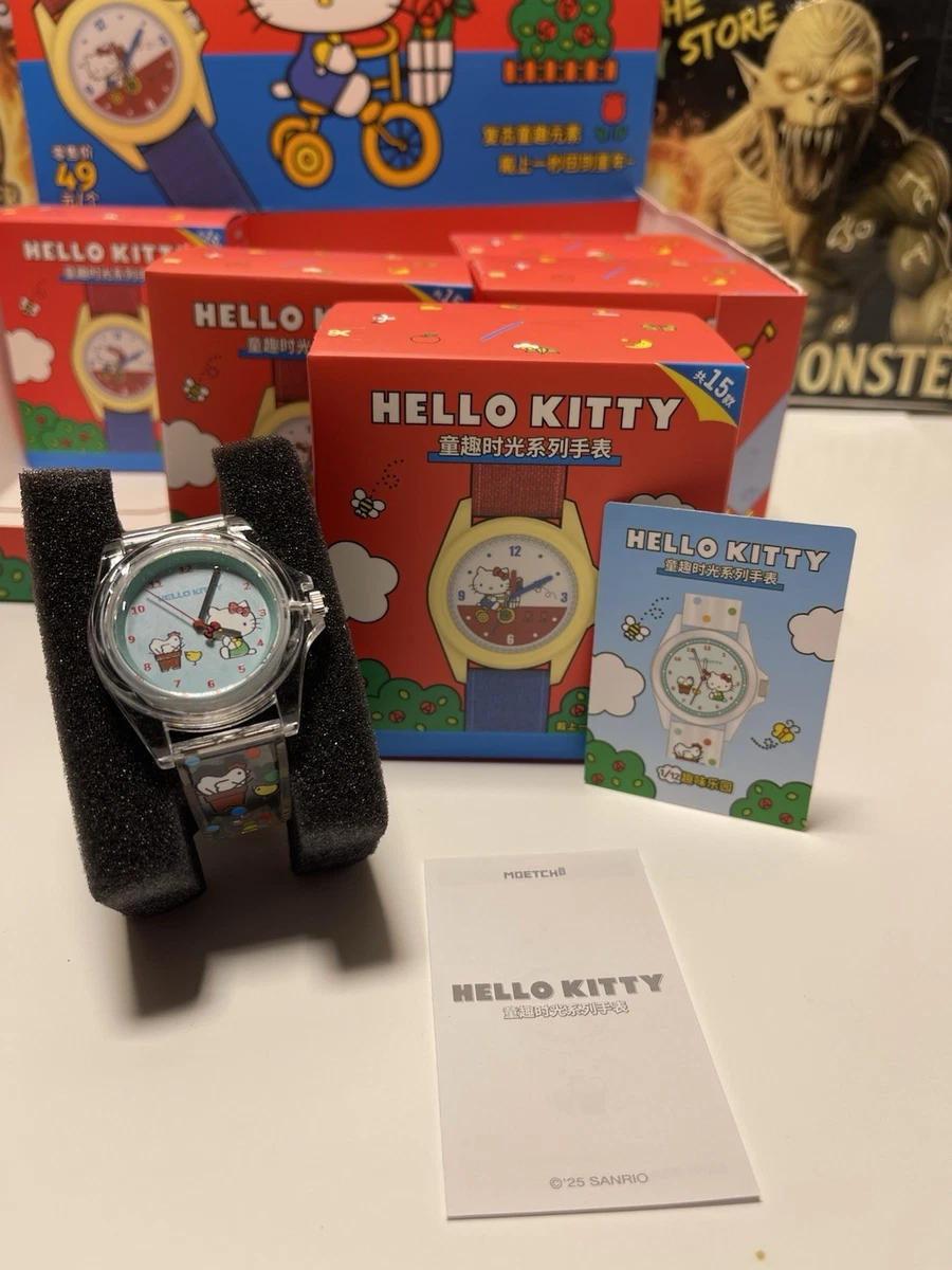 NIB Y2K Vintage 2002 Hello Kitty Cheerleader Watch and Clock Set in Keepsake Tin Hello Kitty Wristwatches for sale - eBay main image 3