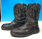 WOLVERINE 10765 BROWN SAFETY TOE WESTERN SQUARE TOE COWBOY BOOTS MENS 12 EW — photo 2