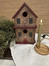 BIRD HOUSE Handcrafted DECORATIVE Primative Antiqued Rustic Design(Indoor Only)