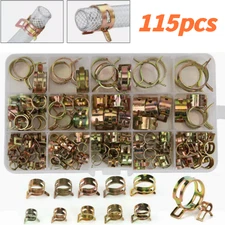 115X Hose Spring Clamps 6-22mm Fastener Fuel Water Line Pipe Air Tube Clips Set