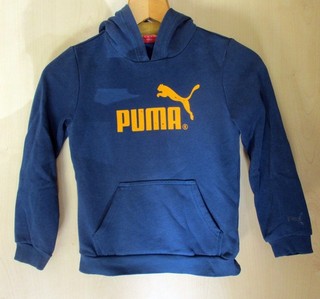 Puma Kapuzenpullover mit Kängurutaschen Gr. 128 blau Langarm PUMA