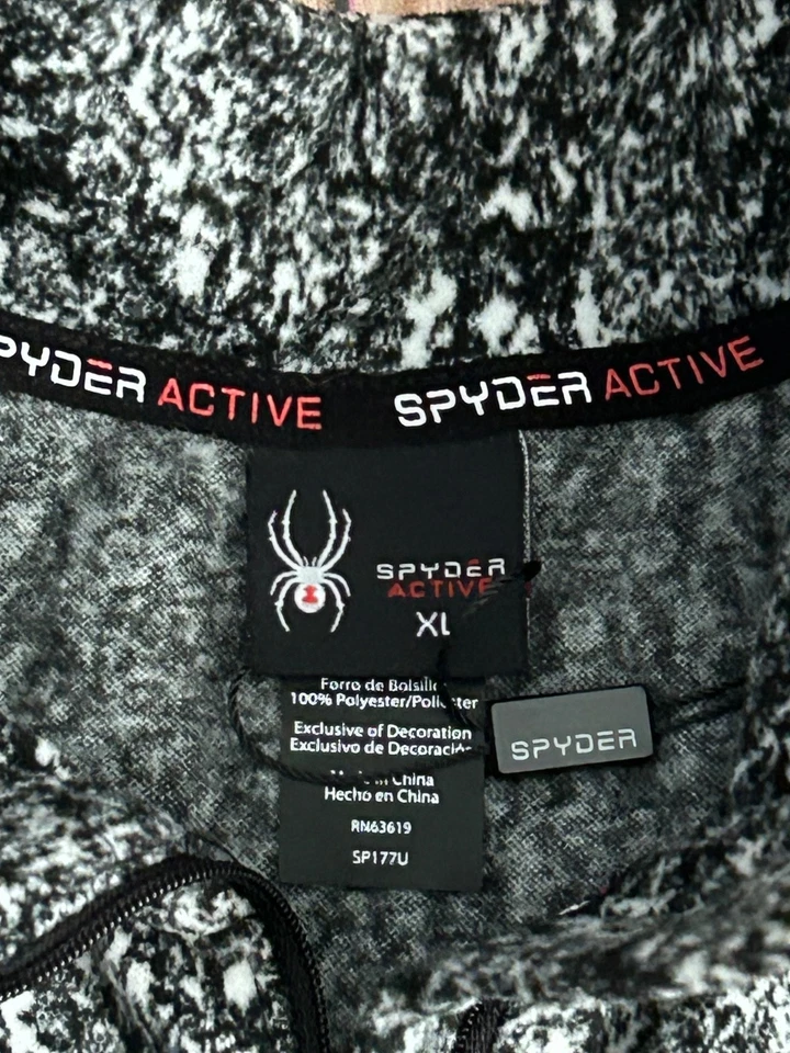 Suéter Spyder Active Negro Blanco Gris Polar Media Cremallera Mujer’s XL Nuevo Foto 3 de 3