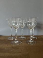 Konvolut Kristallglas 5x Wein Glas- h=ca. 16,5 cm-81-91g -Vintage Bohemian Glas