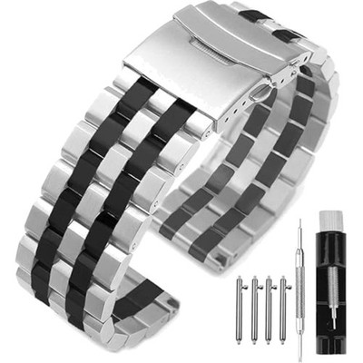 Edelstahl Uhrenarmband 18mm 20mm 22mm 24mm 26mm Herrenuhr Damen Flexi Ersatz