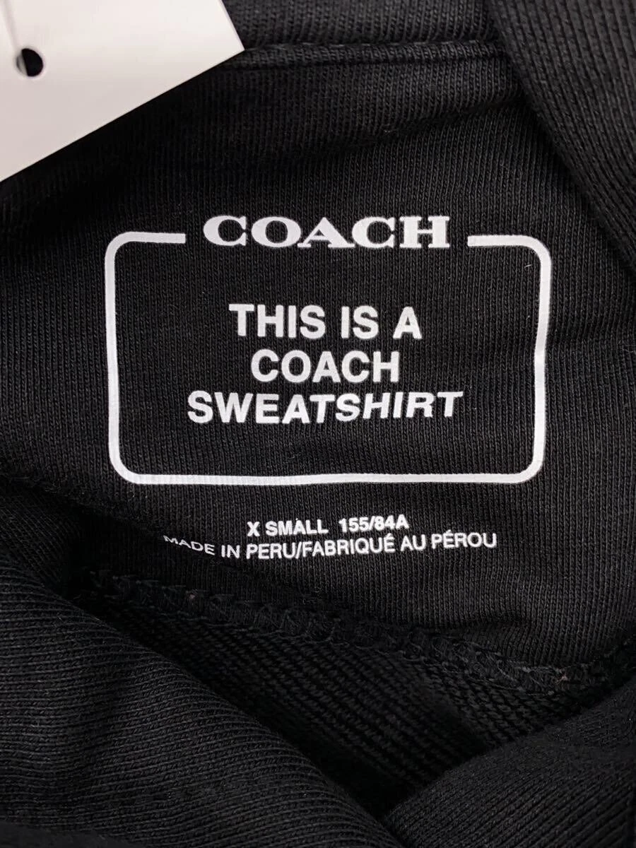 Felpa Coach con cappuccio XS cotone nera usata