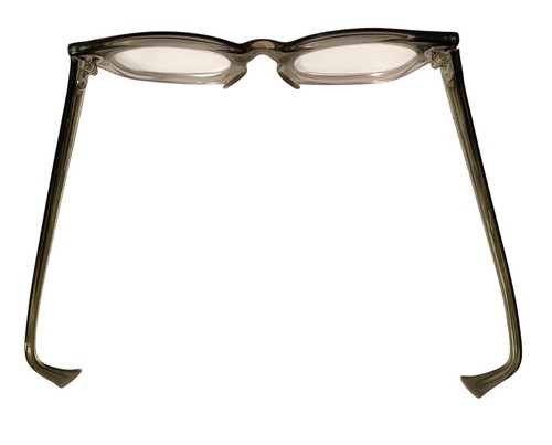 Vintage Shuron Eyeglasses 4-5 1/4 Cat Eye Gray Plastic Frames With Leather Case - Picture 4 of 11