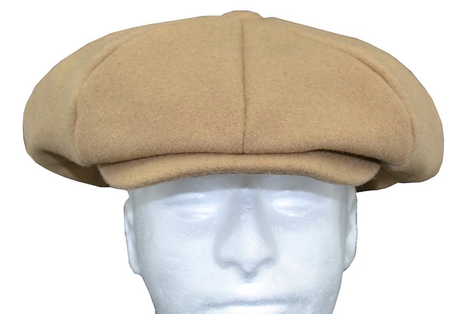 Gorra Emstate Para Hombres Lana Melton 8 Paneles Applejack Newsboy Baker Boy Hecha en EE. UU. Foto 3 de 4