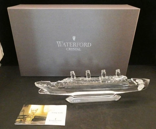 WATERFORD CRYSTAL VINTAGE STEAM SHIP TITANIC LIKE- 10"  MINT CONDITION 104820