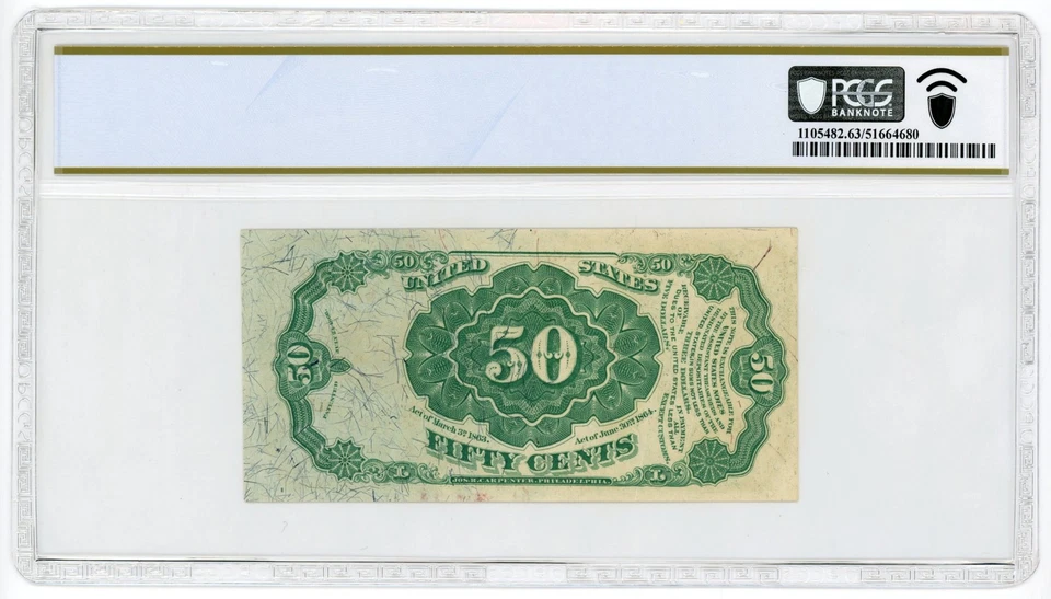 5th Issue Fr.1381 50c US Fractional Currency Note - PCGS CU 63 PPQ - NO RESERVE! - Image 2 of 2