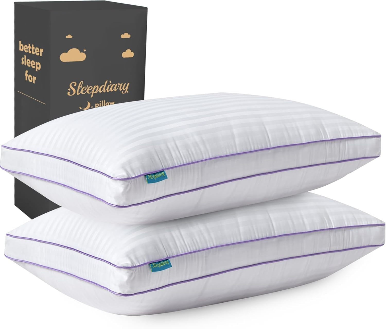 Set Of 2 Hotel Quality Adjustable Bed Pillows