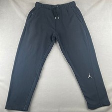 Nike Jordan Sportswear Fleece Sweatpants Black Custom Hem Snap Pocket Comfy M
