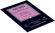 ARCHES 23 X 31 Cm 300 GSM Hot Pressed Short Side Glued Pad Watercolour Paper - N
