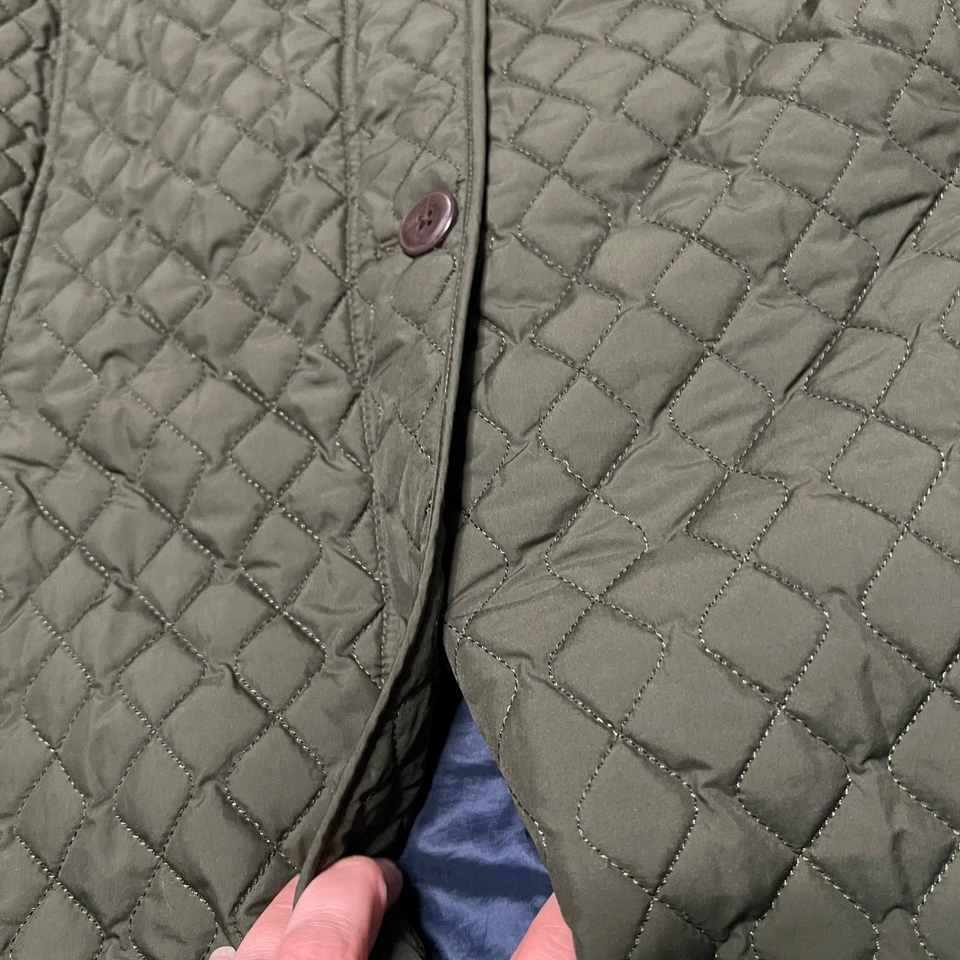 Lands End Jacket Womens XL Petite 18 Primaloft Quilted Puffer Coat Green - Image 3 of 4