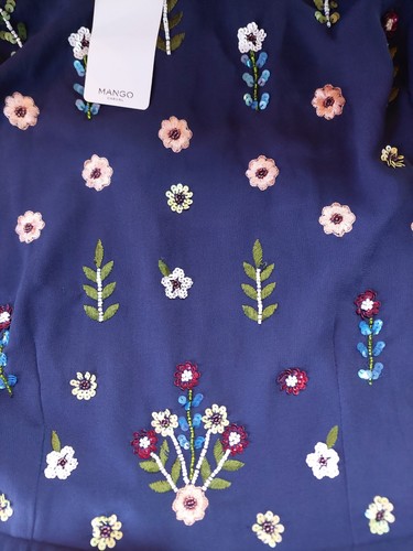 Gorgeous New Mango Dress Size L Blue Classic Elagant Wedding Ascot Cruise - Picture 4 of 7