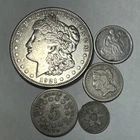 US COIN LOT w/ 1921-D Morgan Silver Dollar, 1877P SL Dime, 1853 Trime COBM-9711