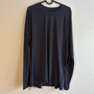 GapFit Men Long Sleeve Active Tee Navy L NEW