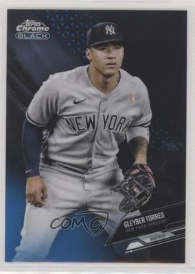 2021 Topps Chrome Black Blue Refractor 27/75 Gleyber Torres #58 0ss5