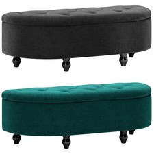 Sitzbank mit Stauraum Sitztruhe mit geöffnetem Deckel, Velvet-Touch