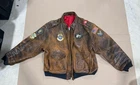 RARE 1944 Utility Flight B-17 Leather  Bomber Jacket, Moon Over Miami, Size XXL