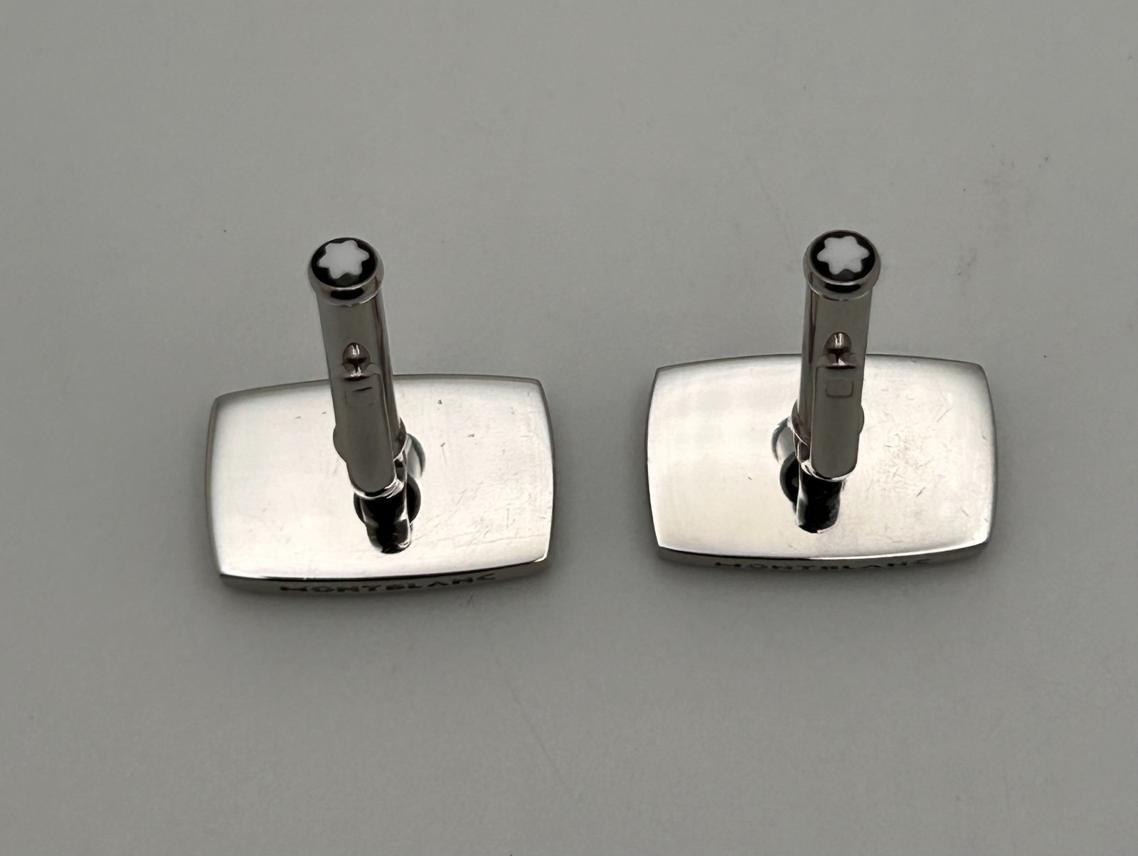 Montblanc Cufflinks Rectangular Rubber Inlay Star… - image 9