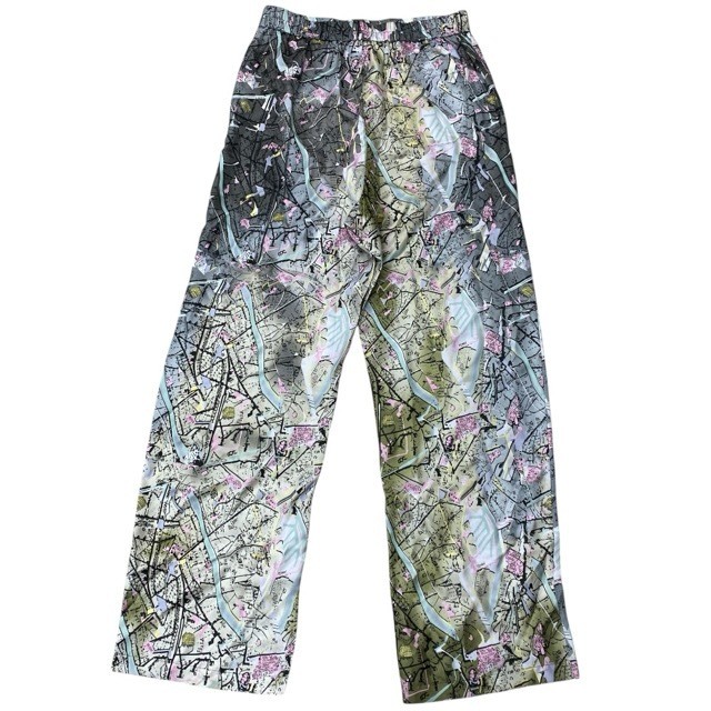 New Fendi Silk Printed Pants Size 46 Gray Multicolor Women's Luxury thumbnail 5
