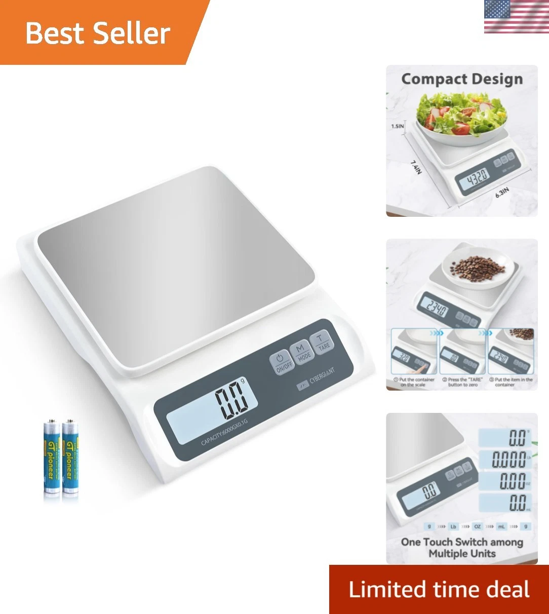 13lb/0.1g Precision Digital Food Scale - Meal Prep Kitchen Baking & Espresso ...
Opens in a new wind