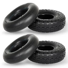 4.10/3.50-4 Tire and Inner Tube Set, 2 Pack, 10" Heavy Duty Tire and Tube, TR...