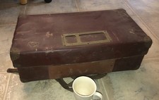 Vintage Steamer Trunk Wardrobe Chest w/ Drawers Antique Travel Case Military