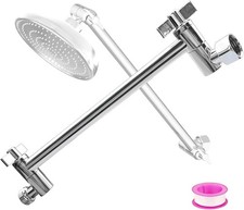 Adjustable Shower Head Extension Arm 9 Inch,Shower Arm Extension with Angle He