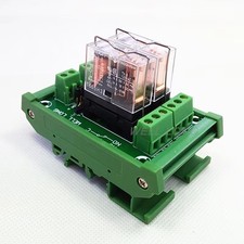 2 Channels DIN Rail Mount 16A Power Relay Interface Module DC 24V PNP/ NPN