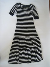 Dress Ralph Lauren Stretch Black White Dress Stripe Scoop Neck Size XS Straight