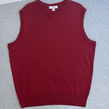 Cypress Links Men's V-neck Sweater Vest Red Hue Size XL Cotton Blend Golf Casual