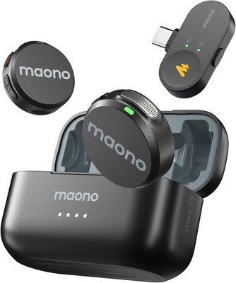 MAONO Wireless Lavalier Mikrofon iPhone 15/16, Android (USB-C Plug) 48kHz/24Bit